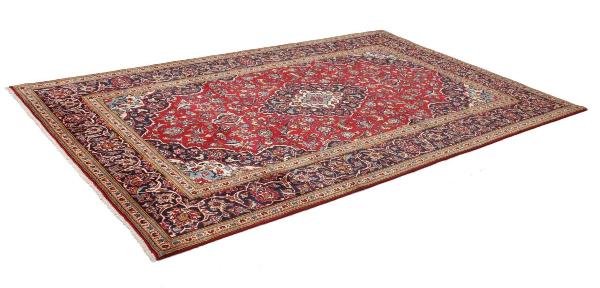 Kashan Teppich 200 x 313cm, handgeknüpft, aus Schurwolle, Perserteppich