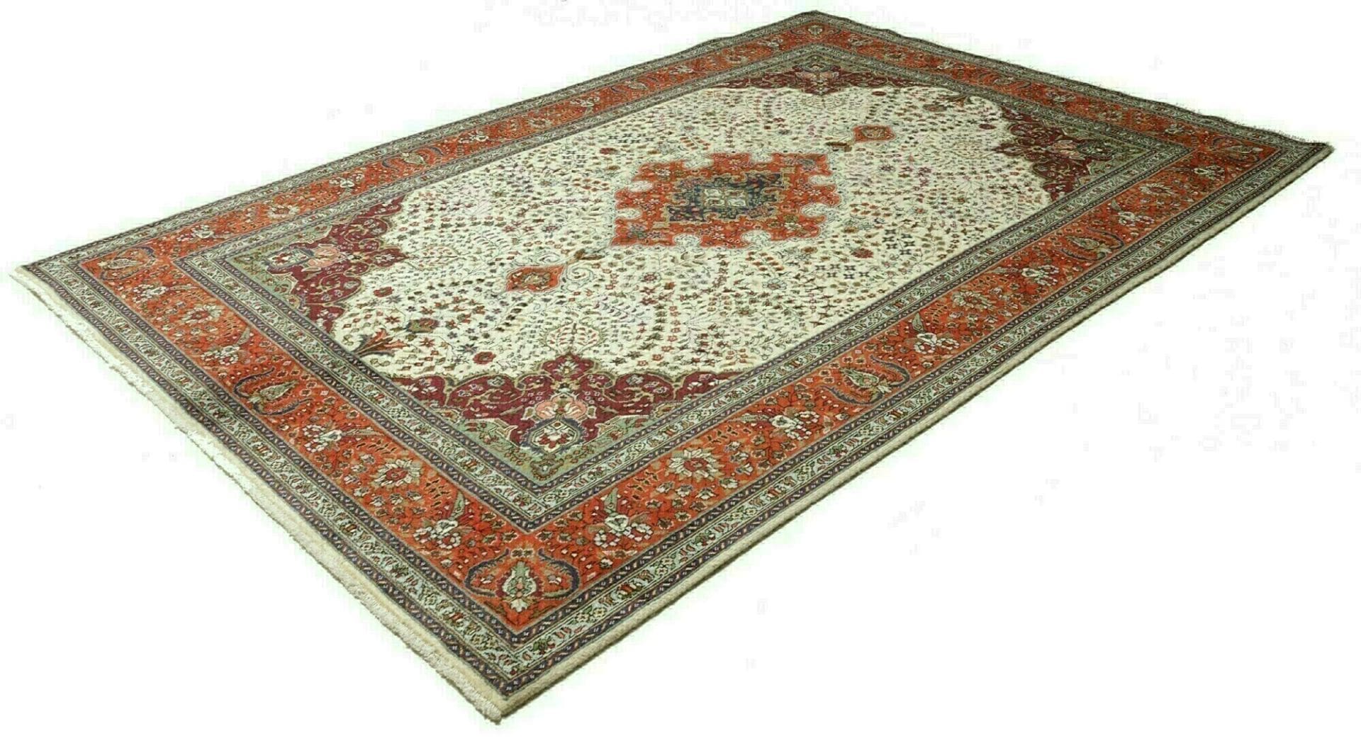 Täbriz Teppich 200 x 292 cm, handgeknüpft, Schurwolle