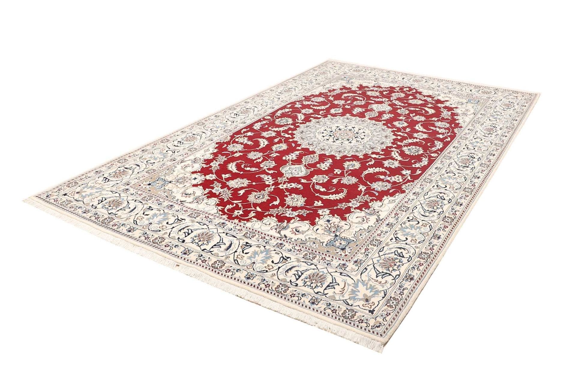 Nain Teppich 203 x 298cm, florale Muster, Schurwolle, handgeknüpft
