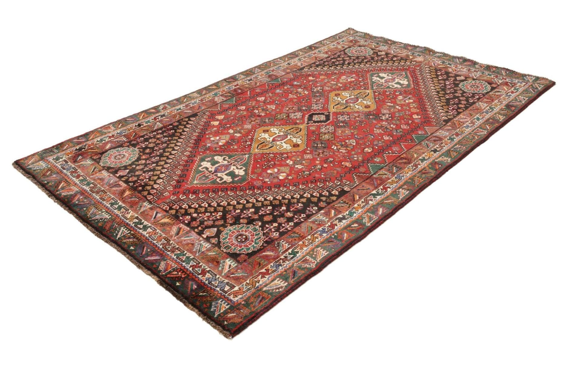 Shiraz Teppich 163 x 267cm, handgeknüpft, aus Schurwolle, Perserteppich