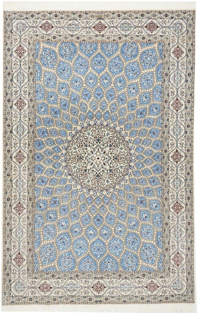 Nain Teppich 160 x 240cm, florales Design, handgeknüpft, Perserteppich