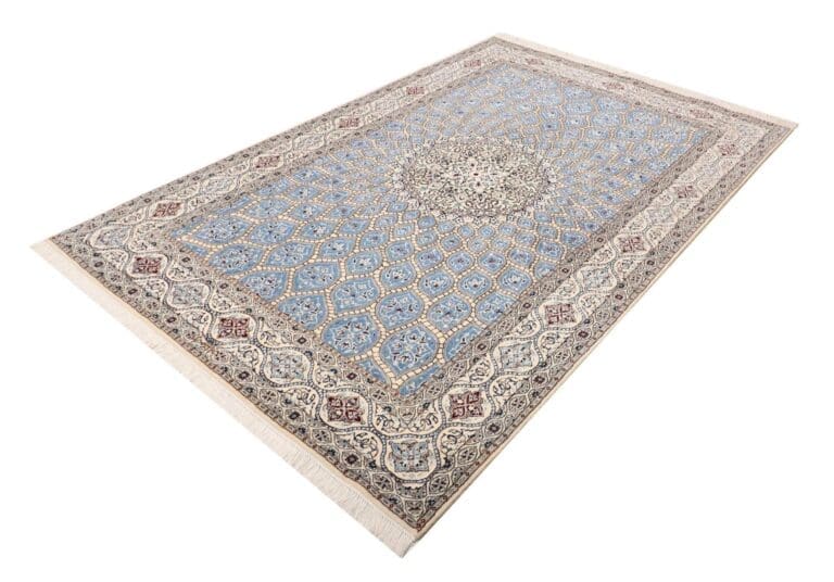 Nain Teppich 160 x 240cm, florales Design, handgeknüpft, Perserteppich