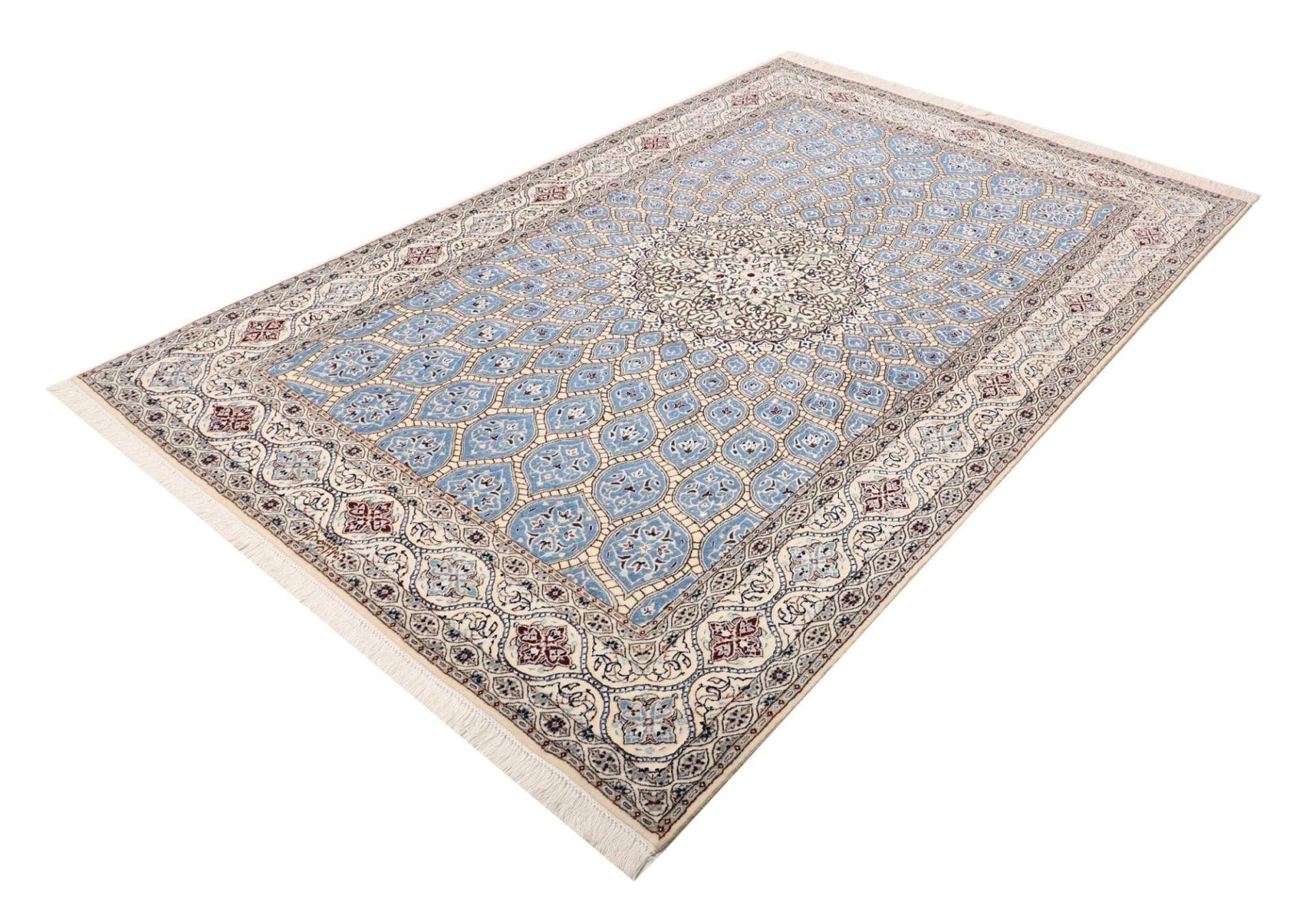 Nain Teppich 160 x 240cm, florales Design, handgeknüpft, Perserteppich