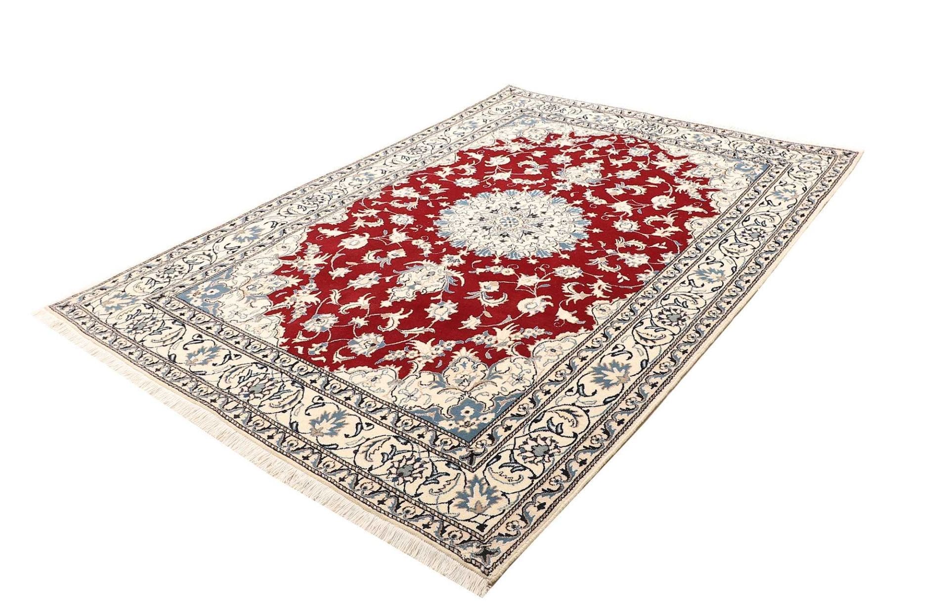 Nain Teppich 173 x 235cm, florales Muster, handgeknüpft, Perserteppich