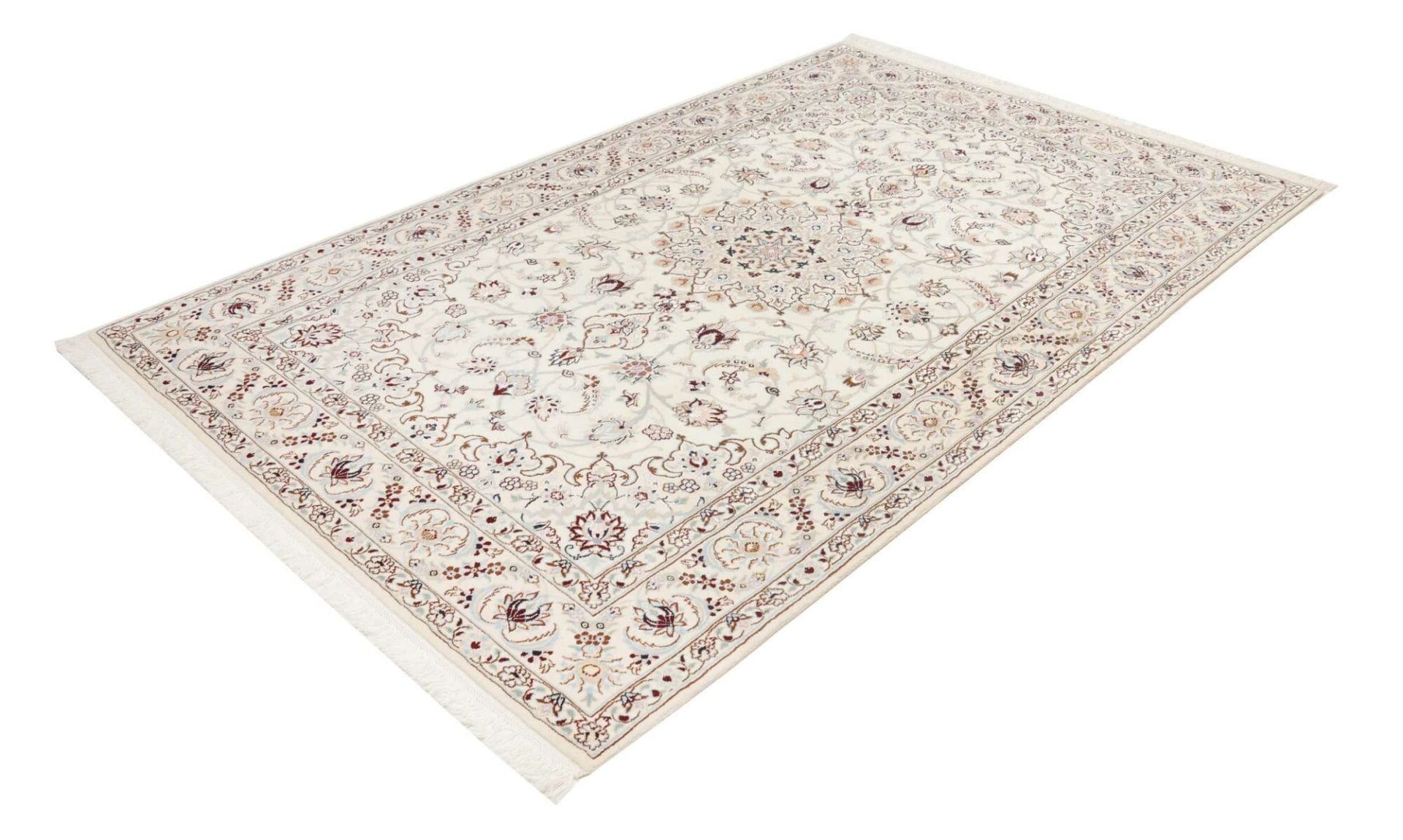Nain Orientteppich 162 x 252 cm, florales Muster, handgeknüpft