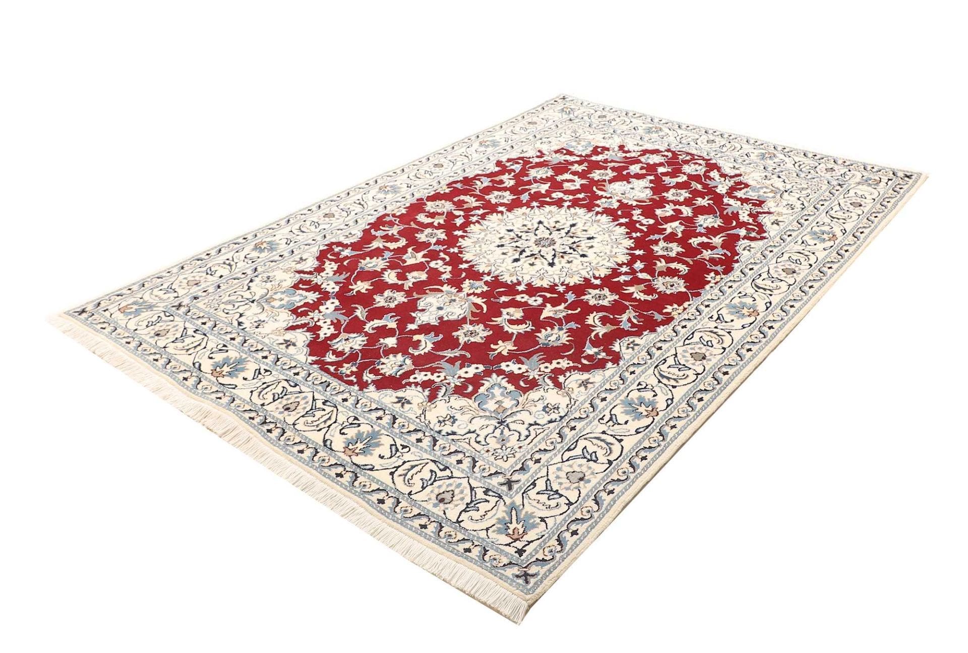 Nain Teppich 173 x 240cm, florales Muster, handgeknüpft, Perserteppich