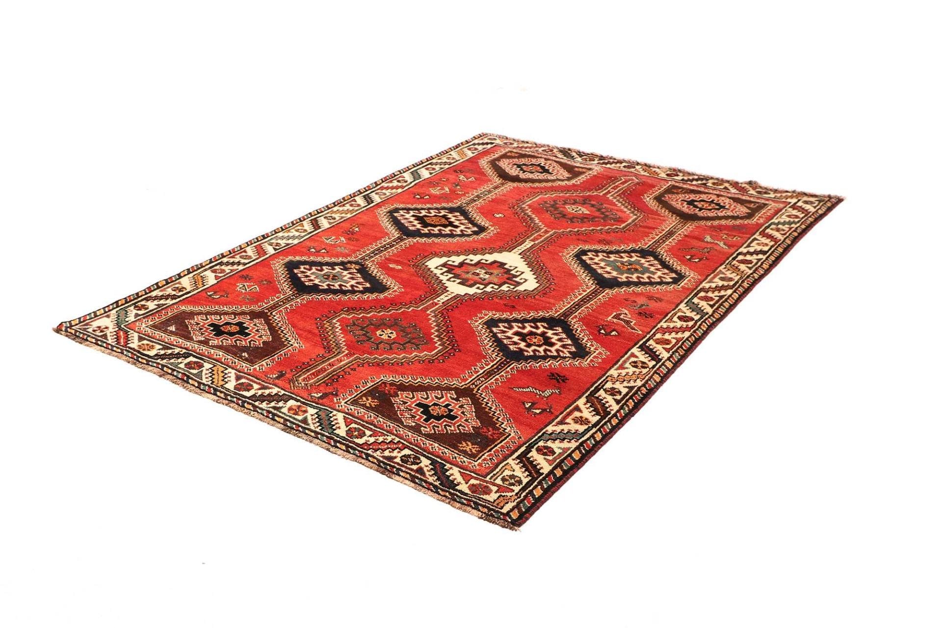 Shiraz Orientteppich 173 x 242cm, Wolle, geometrisches Muster, handgeknüpft