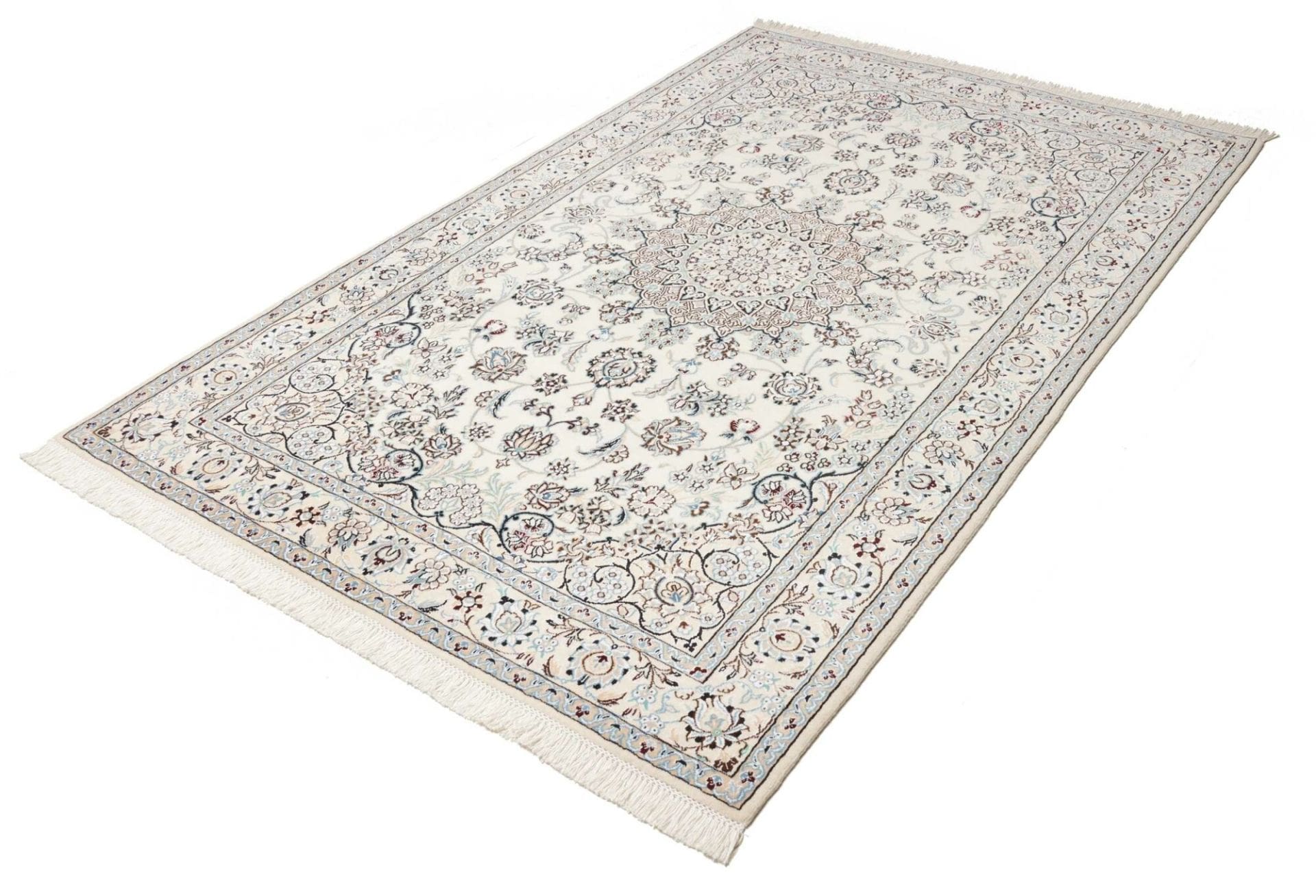 Exklusiver Nain Teppich 143 x 220 cm aus Schurwolle, handgeknüpft