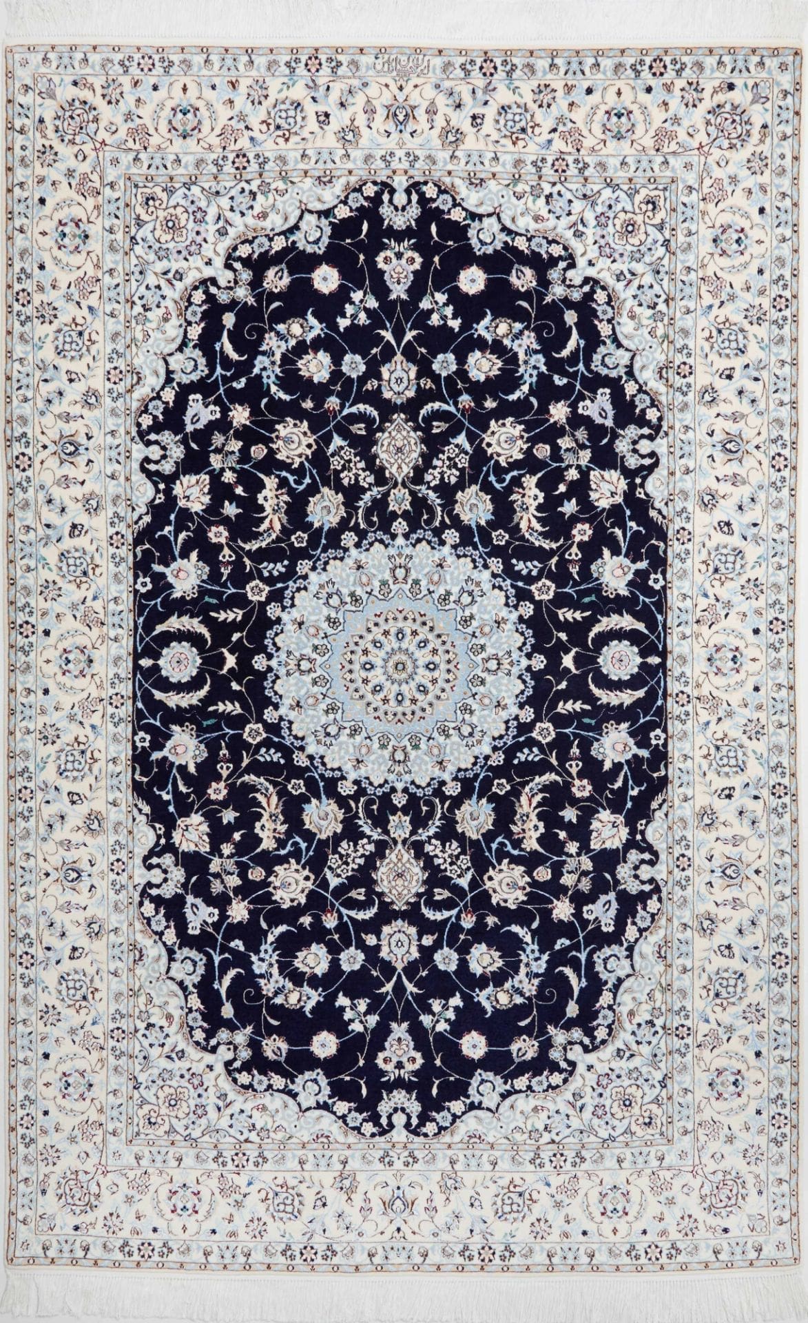 (Verkauft) Nain Teppich 156 x 240 cm, florale Muster, handgeknüpft, Perserteppich
