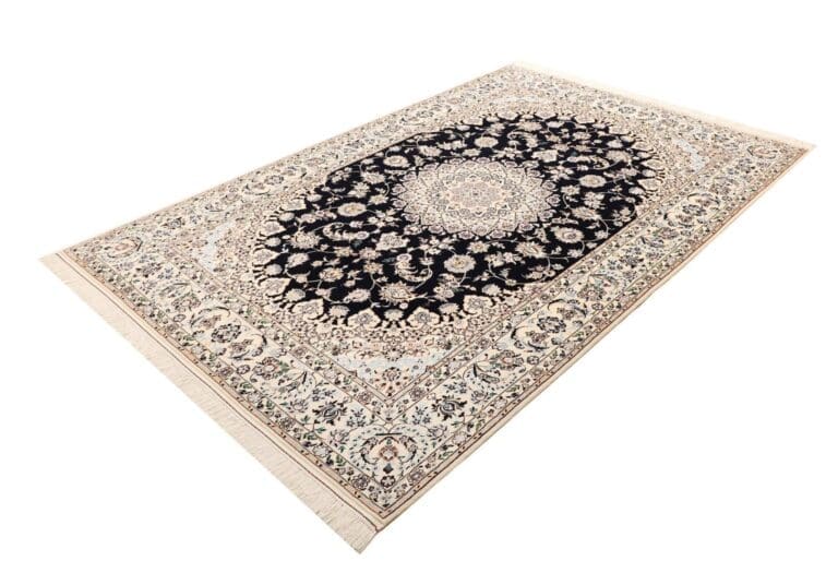 Exklusiver Nain Teppich 161 x 231cm, florales Muster, handgeknüpft