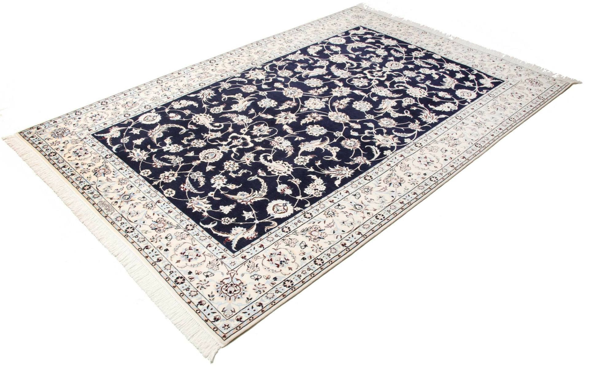 Nain Teppich 162 x 247cm, florale Muster, handgeknüpft, Perserteppich