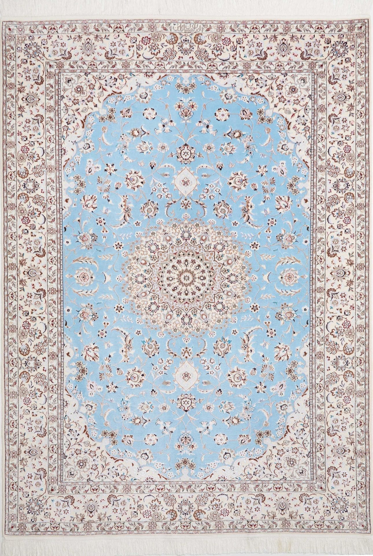Nain 4La 900Knoten/Qm Habibian Teppich 163 x 222 cm, florale Muster, handgeknüpft, Perserteppich H1