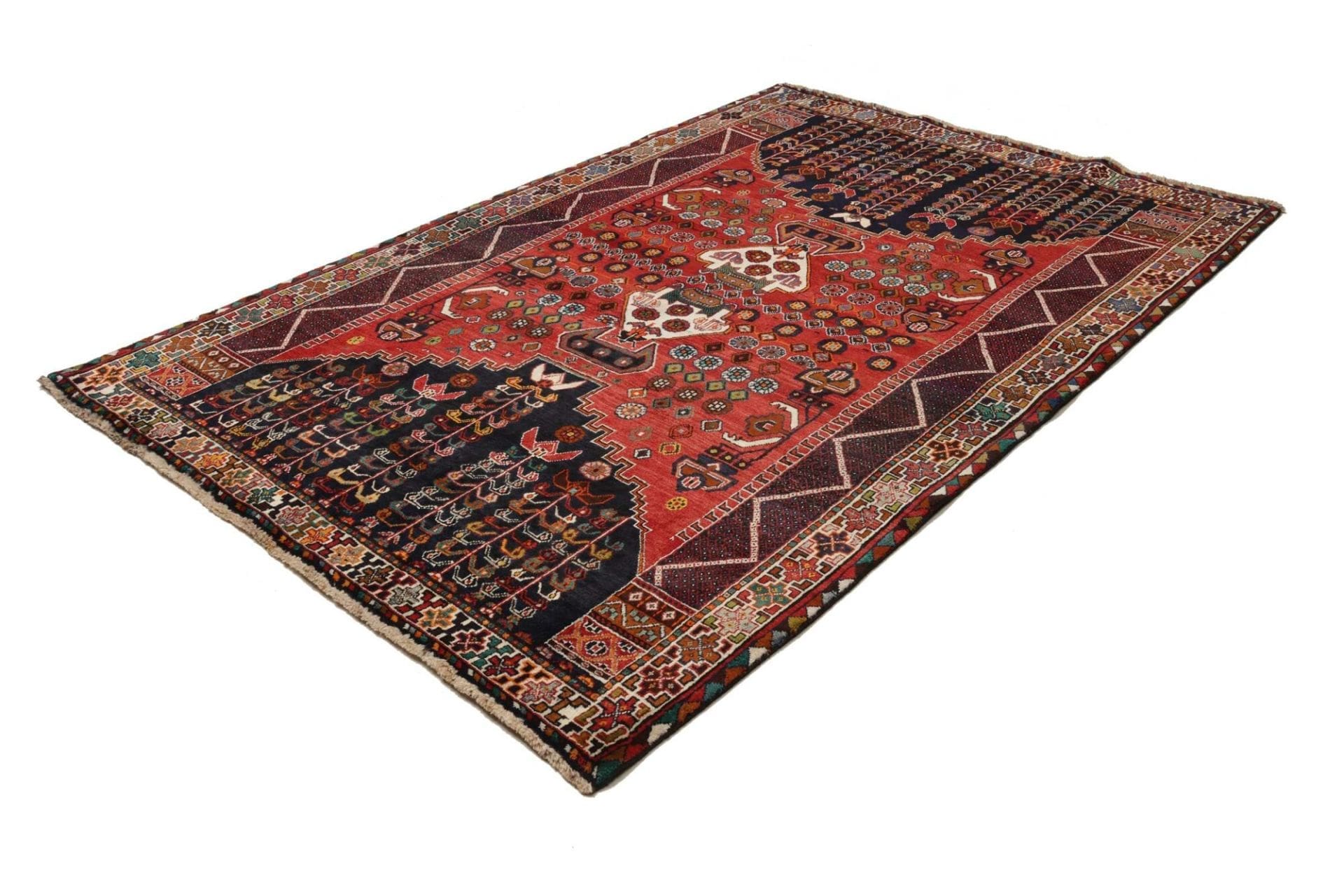 Handgeknüpfter Shiraz Perserteppich 173 x 255cm aus Schurwolle