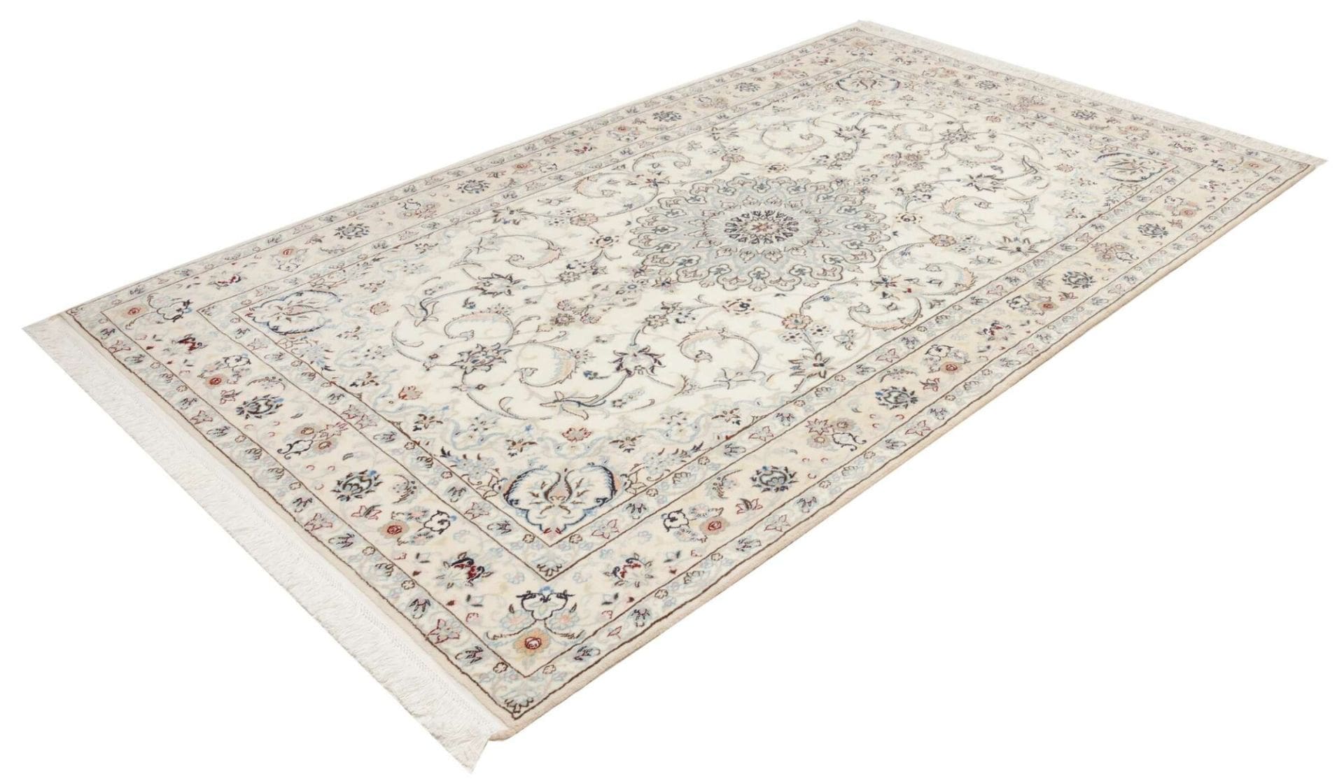 Nain Teppich 163 x 270cm, florales Muster, handgeknüpft, Perserteppich