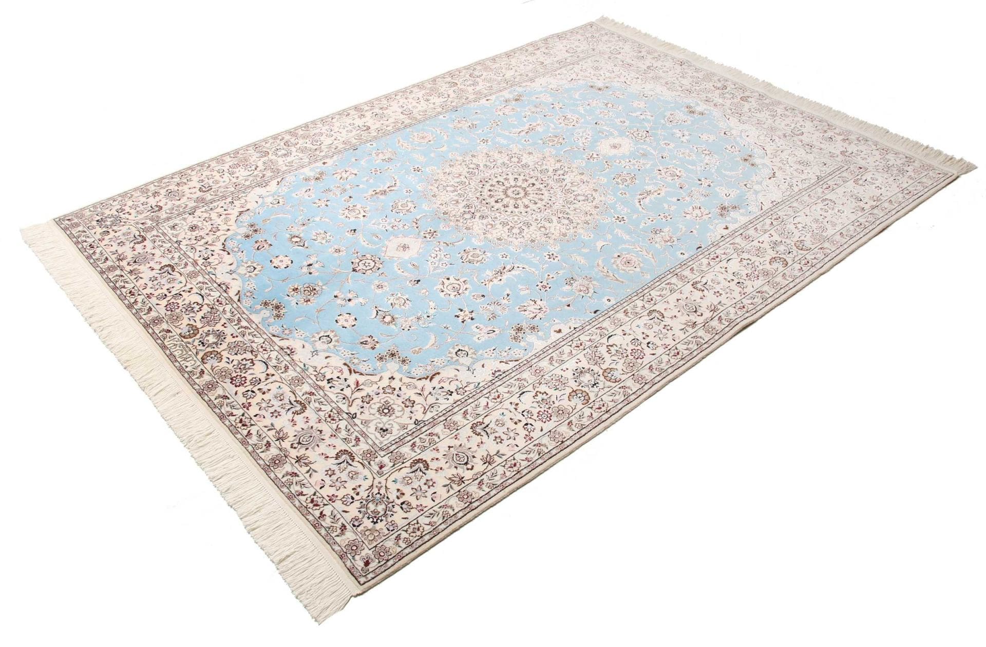 Nain 4La 900Knoten/Qm Habibian Teppich 163 x 222 cm, florale Muster, handgeknüpft, Perserteppich H1
