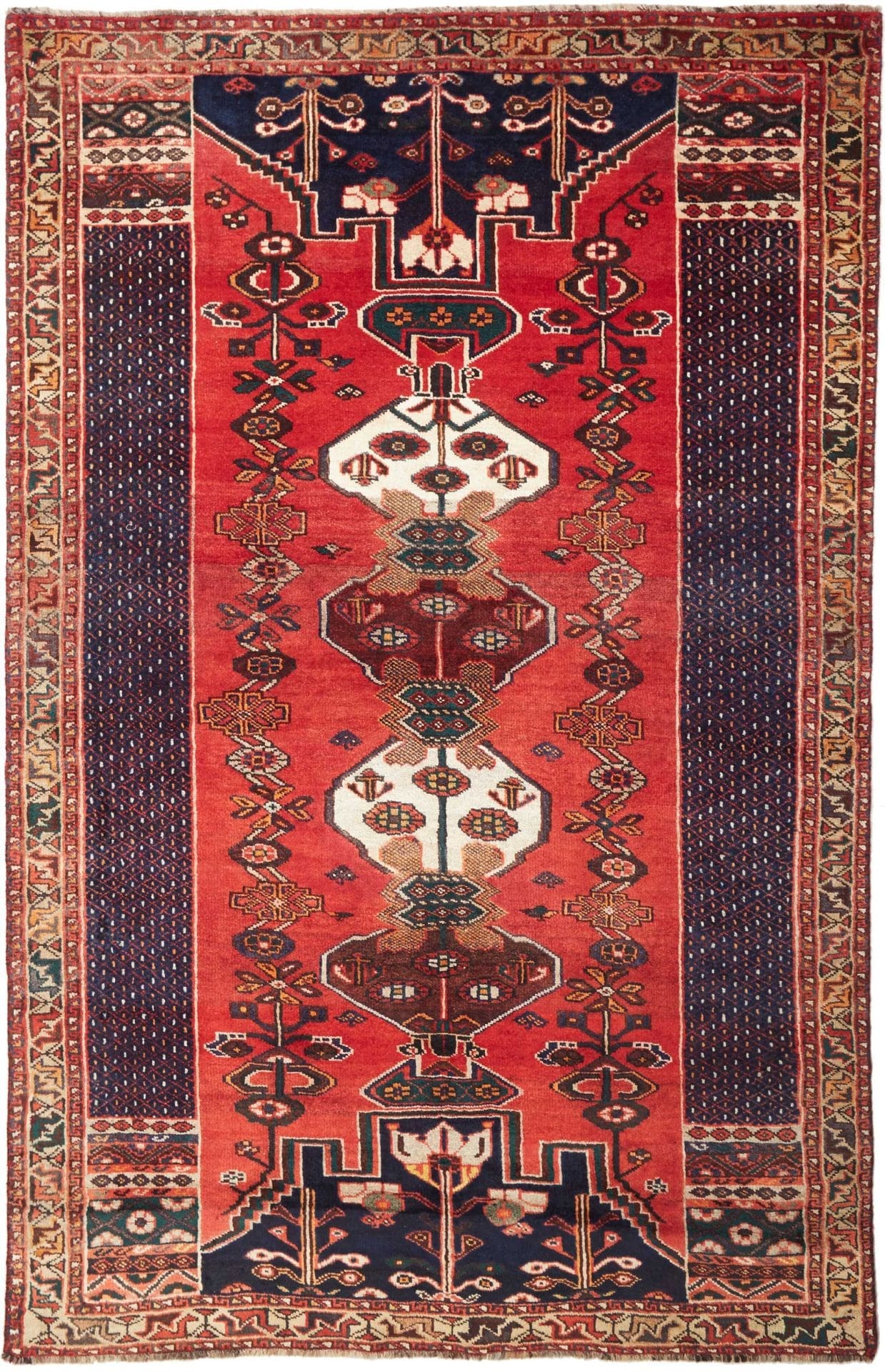 Schiraz Teppich 166 x 260 cm, handgeknüpft, Wolle, geometrisches Muster