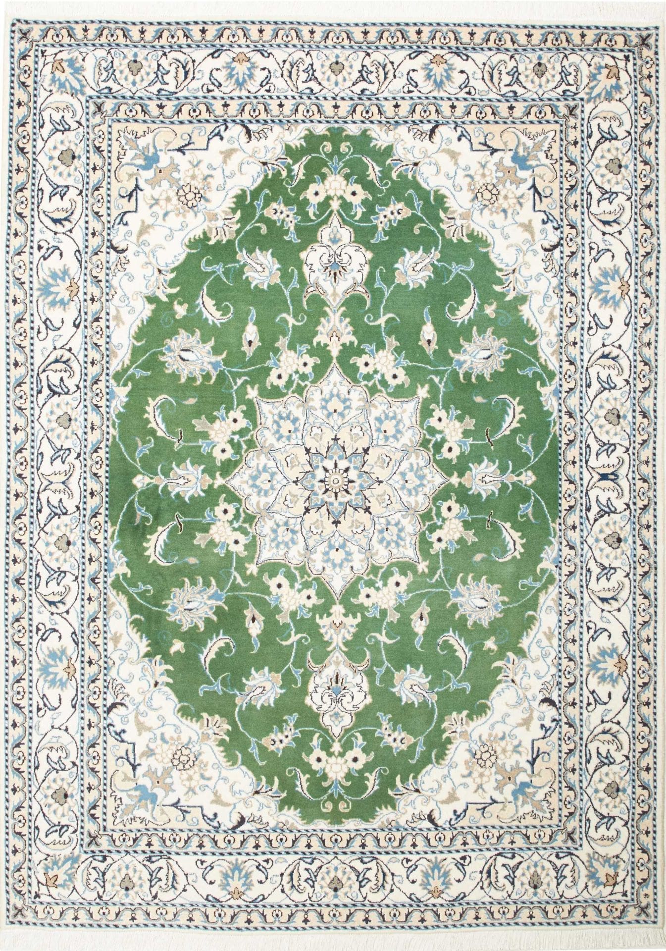 Exklusiver Nain Teppich 173 x 232 cm, Schurwolle, handgeknüpft