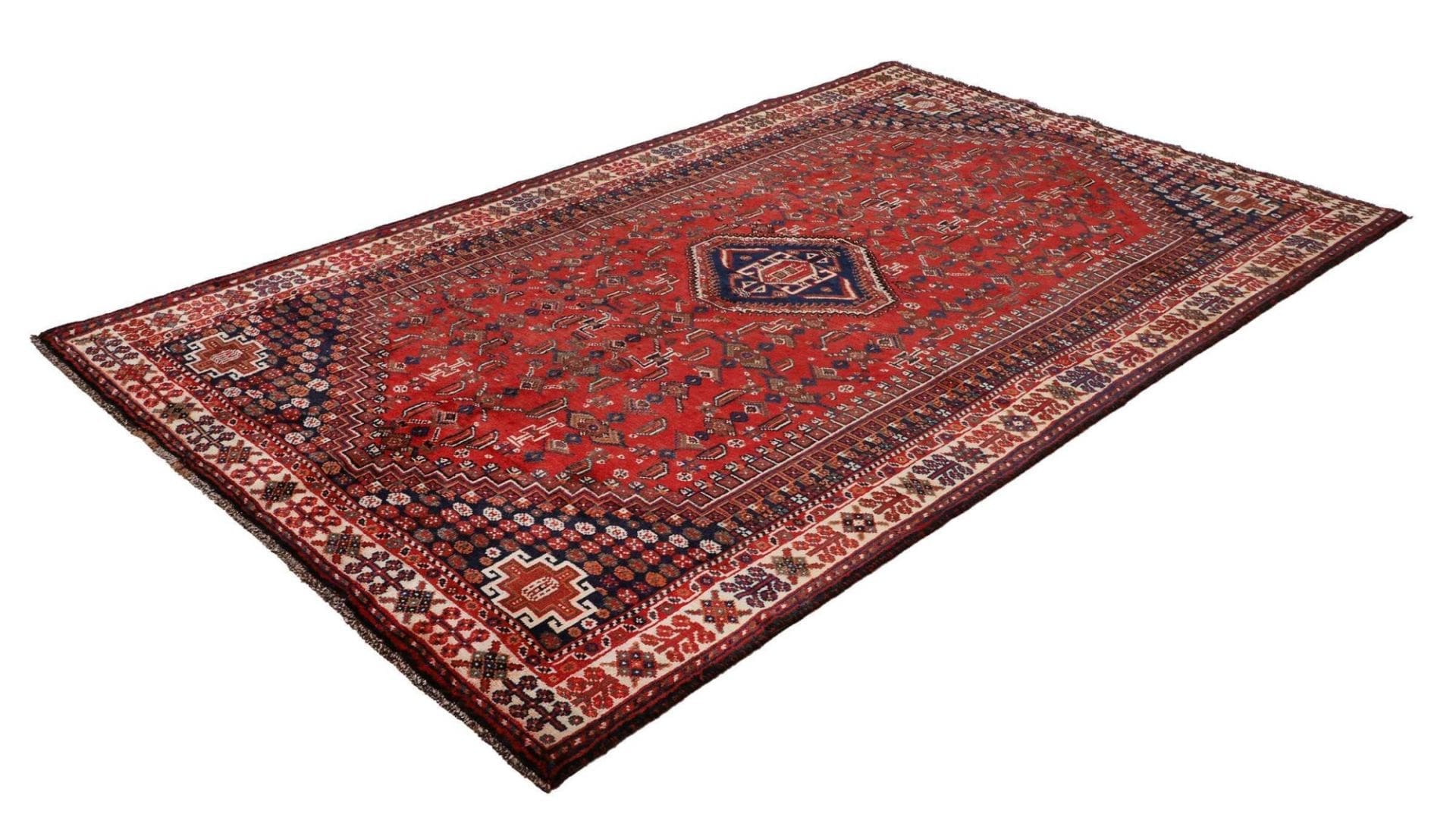 Shiraz Teppich 163 x 260cm aus Schurwolle, handgeknüpft, Perserteppich