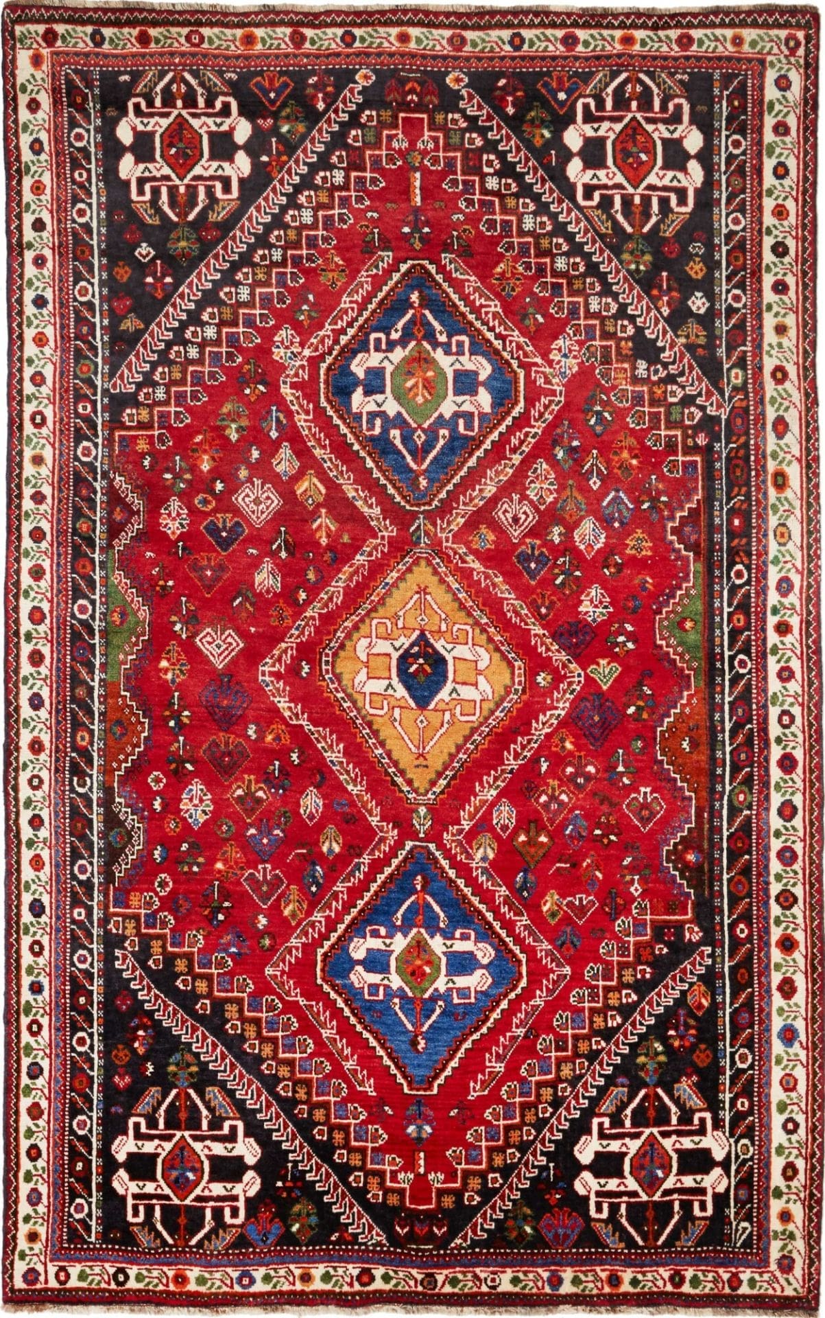 Gashghai Teppich 165 x 218 cm, handgeknüpft, nomadisches Design
