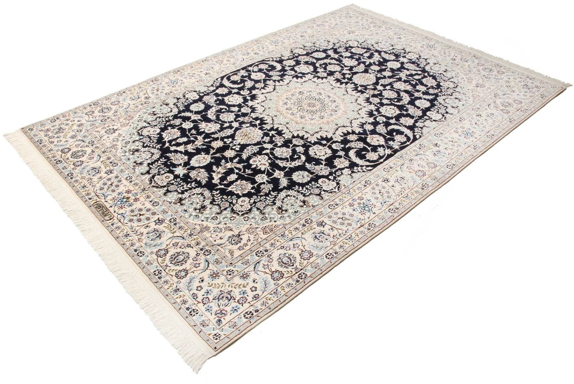 Nain Teppich 173 x 250cm, florales Muster, handgeknüpft, Perserteppich