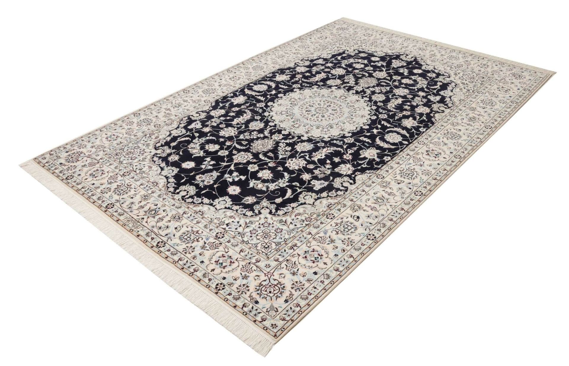 Nain Teppich 171 x 249cm, florale Muster, handgeknüpft, Perserteppich