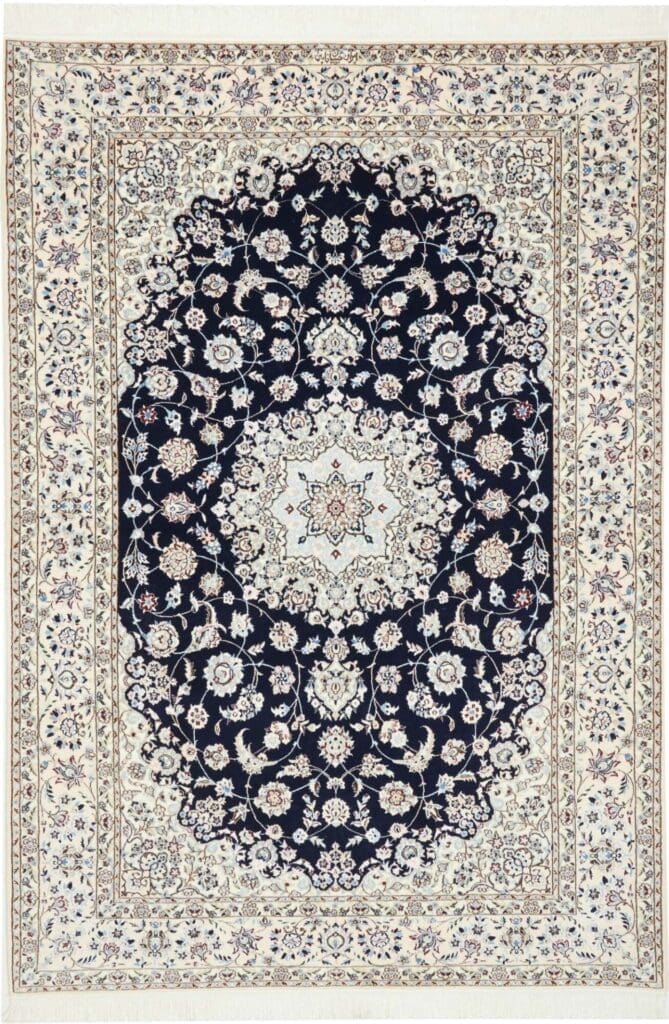 Nain Teppich 161 x 233cm, florale Muster, Schurwolle, handgeknüpft