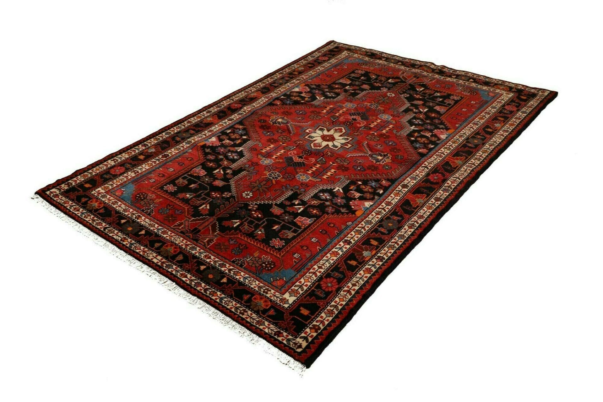 Orientteppich Hamadan 149 x 217cm, handgeknüpft, Schurwolle, Herati-Muster
