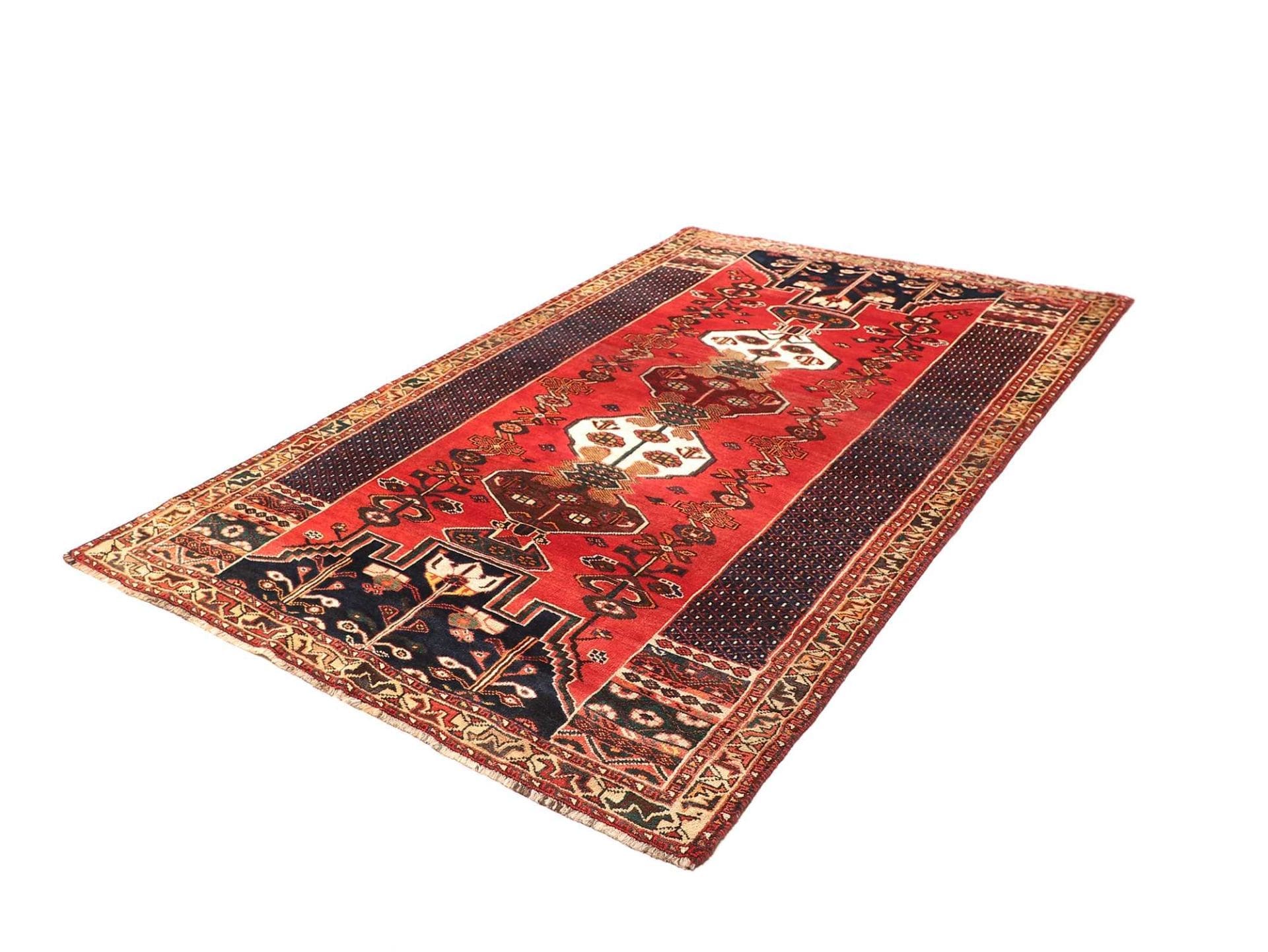 Schiraz Teppich 166 x 260 cm, handgeknüpft, Wolle, geometrisches Muster