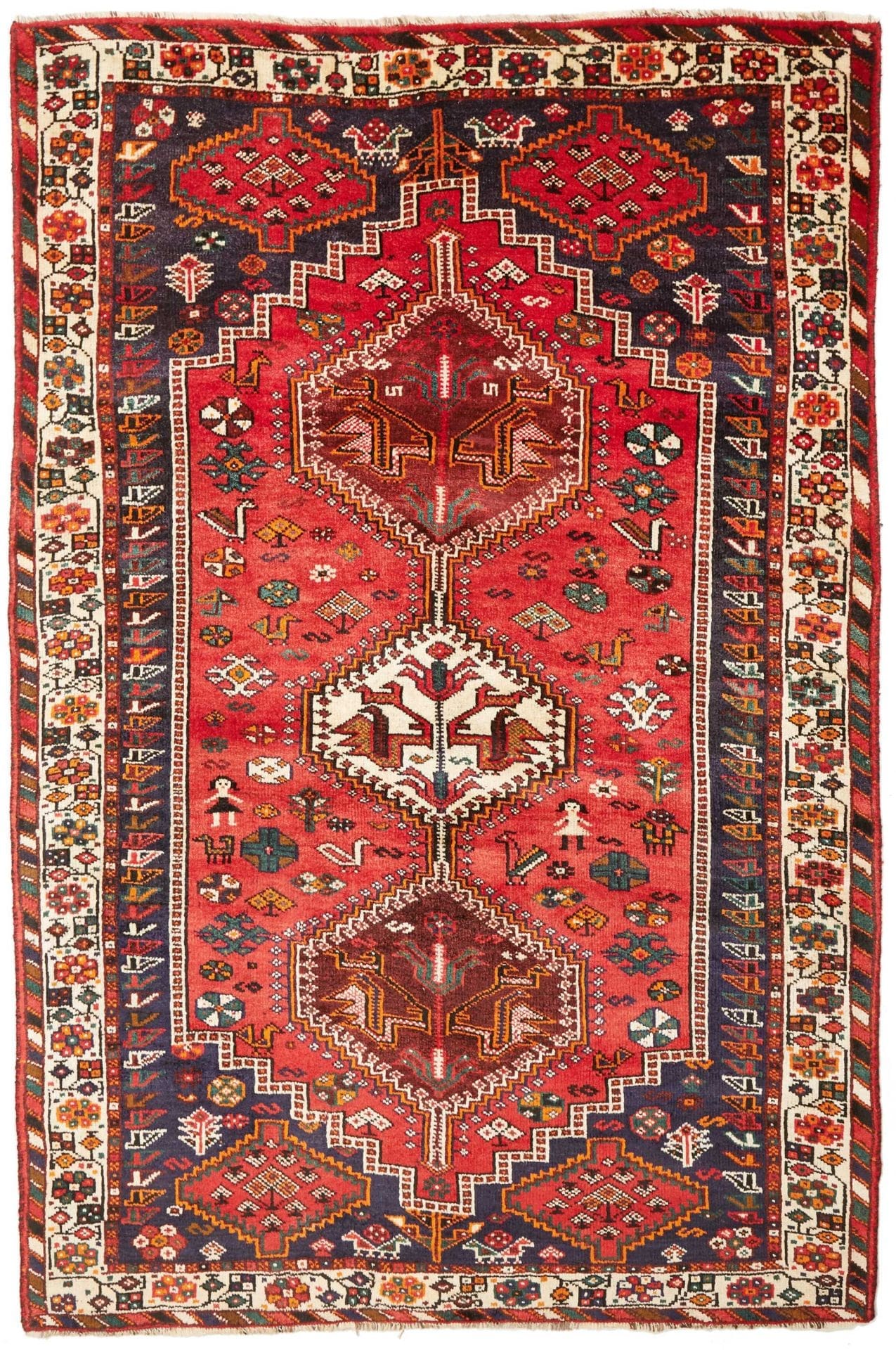 Shiraz Teppich 173 x 255cm – Handgeknüpft aus Schurwolle