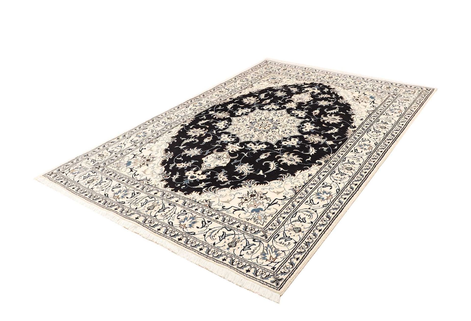 Nain Teppich 170 x 242 cm, florales Design, handgeknüpft