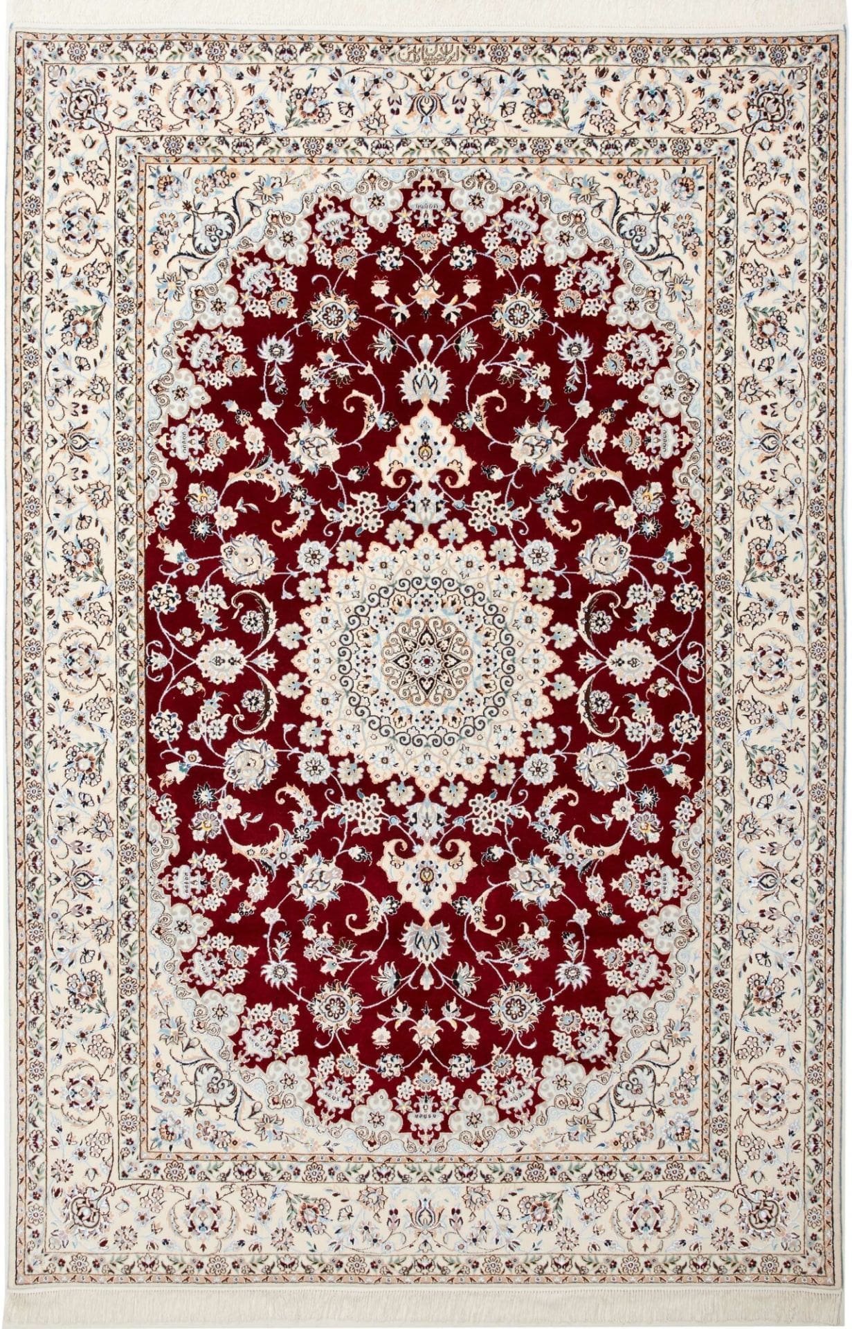 Orientteppich Nain 6La 166 x 245cm, florales Muster, handgeknüpft