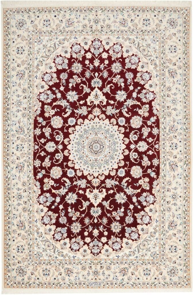 Nain Teppich 163 x 240 cm, florales Design, handgeknüpft, Perserteppich