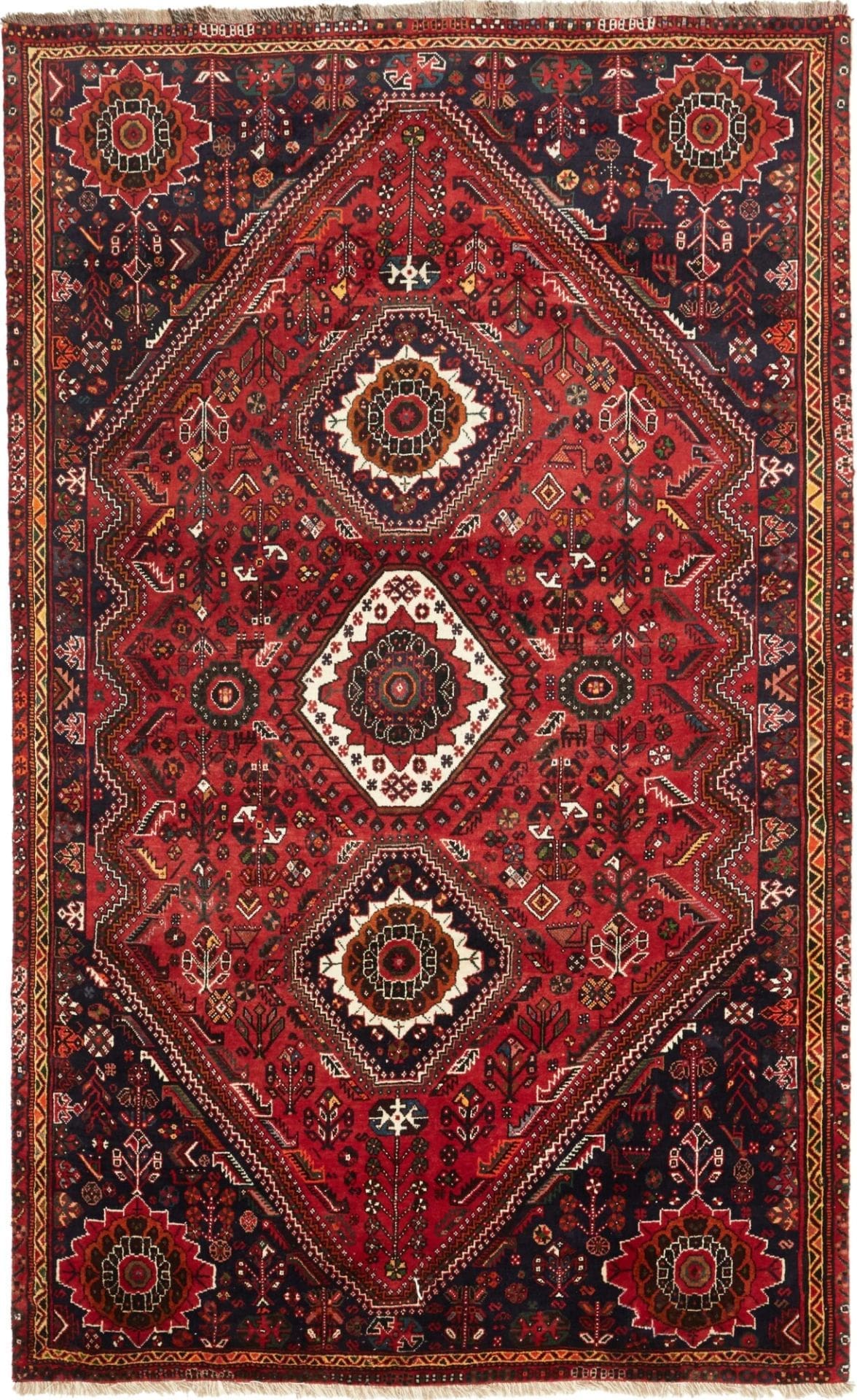 Shiraz Teppich 171 x 273 cm, Wolle, geometrische Muster, handgeknüpft