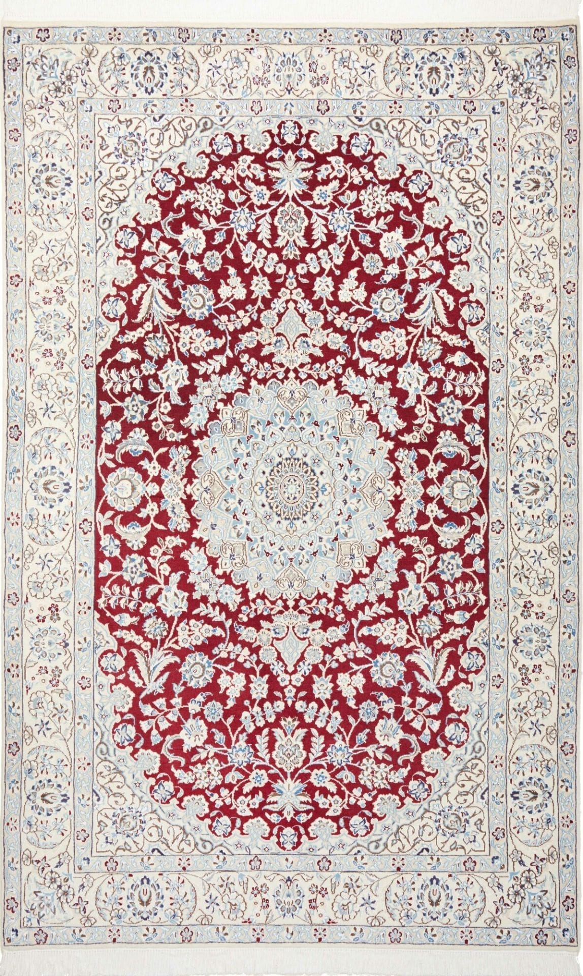 Nain Teppich 160 x 250cm, florales Design, handgeknüpft, Perserteppich