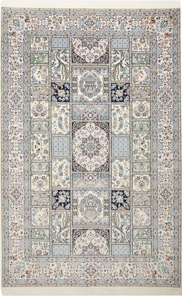 Nain Teppich 166 x 257 cm, florale Muster, handgeknüpft, Perserteppich