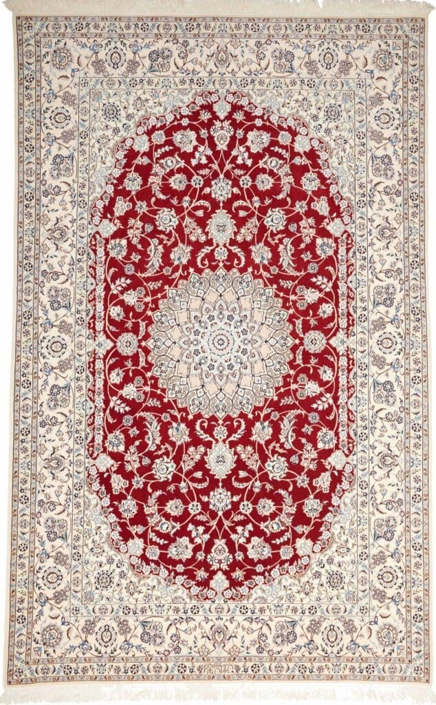 Nain Teppich 155 x 241cm, florales Muster, handgeknüpft, Perserteppich