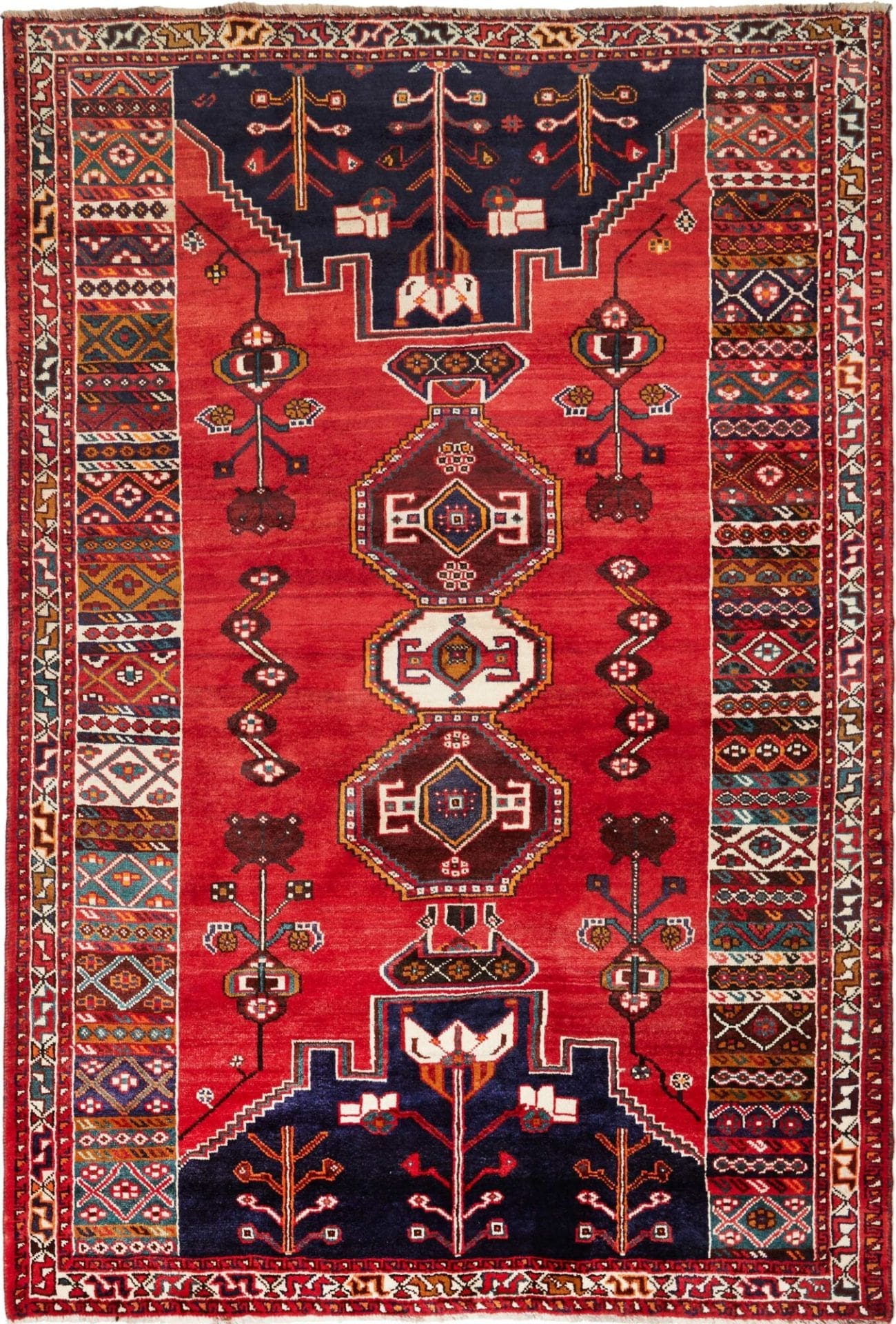 Shiraz Orientteppich 173 x 253 cm - Wolle, geometrische Muster, handgeknüpft
