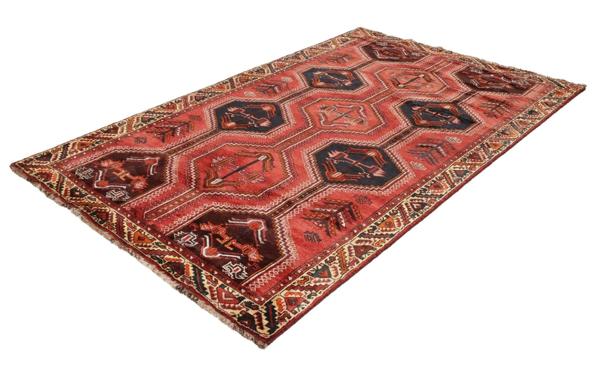 Gashghai Teppich 163 x 252 cm – handgeknüpft, aus Schurwolle, bunt