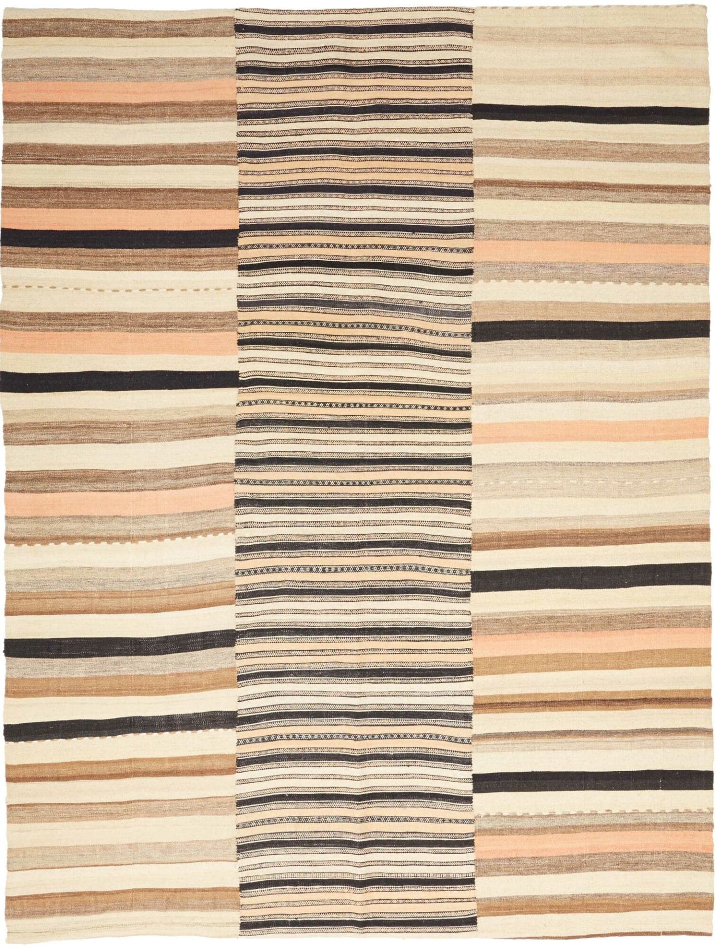 Kelim Teppich 169 x 217 cm, handgewebt, rustikales Flair, warm