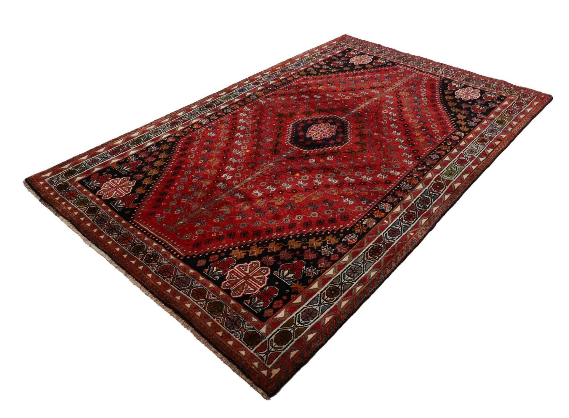 Shiraz Teppich 165 x 250 cm, handgeknüpft, aus Schurwolle, Perserteppich