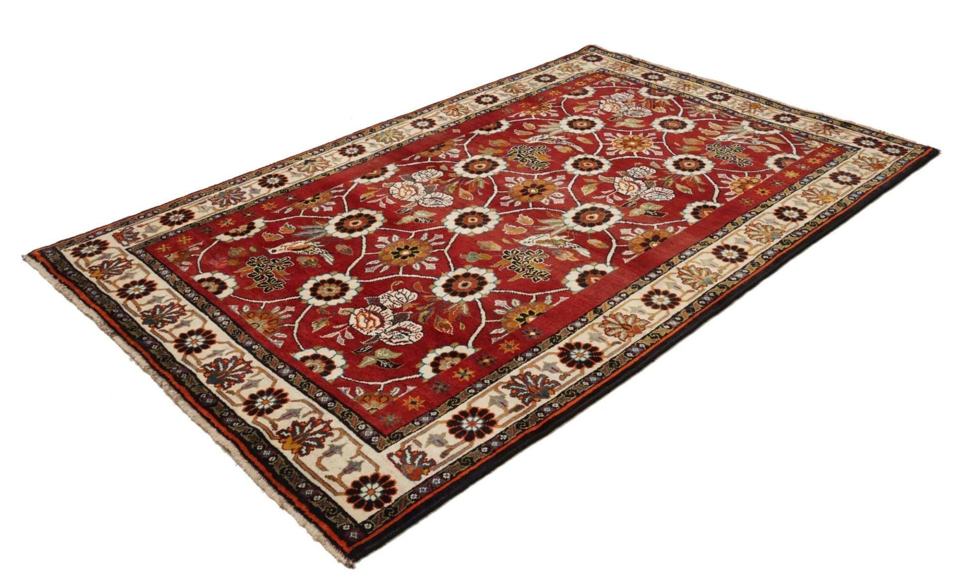 Shiraz Teppich 158 x 245cm, Schurwolle, geometrisches Muster, handgeknüpft