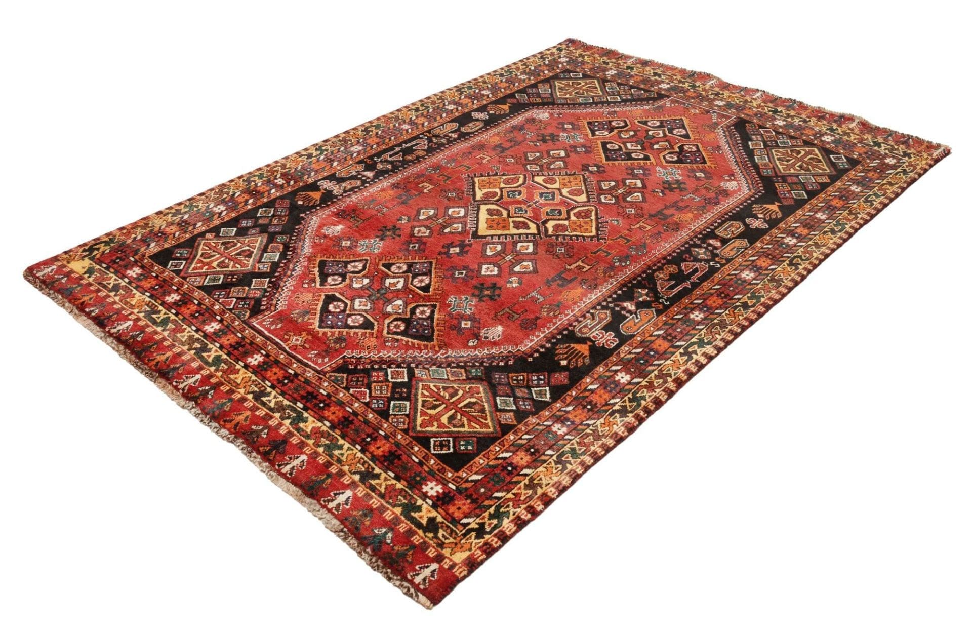 Shiraz Teppich 168 x 245 cm - Handgeknüpft aus Schurwolle