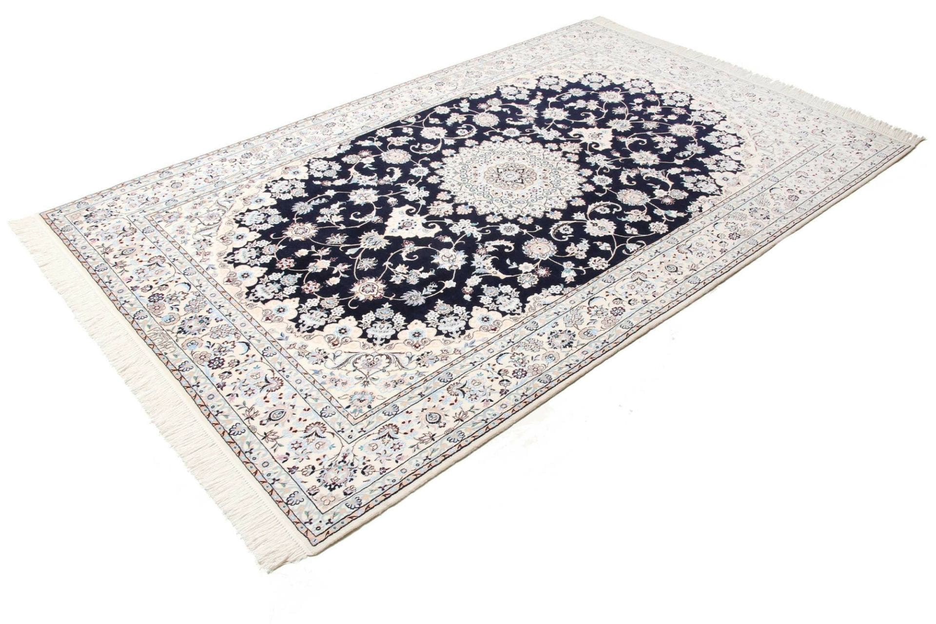 Nain Teppich 160 x 252cm, florale Muster, handgeknüpft, Perserteppich