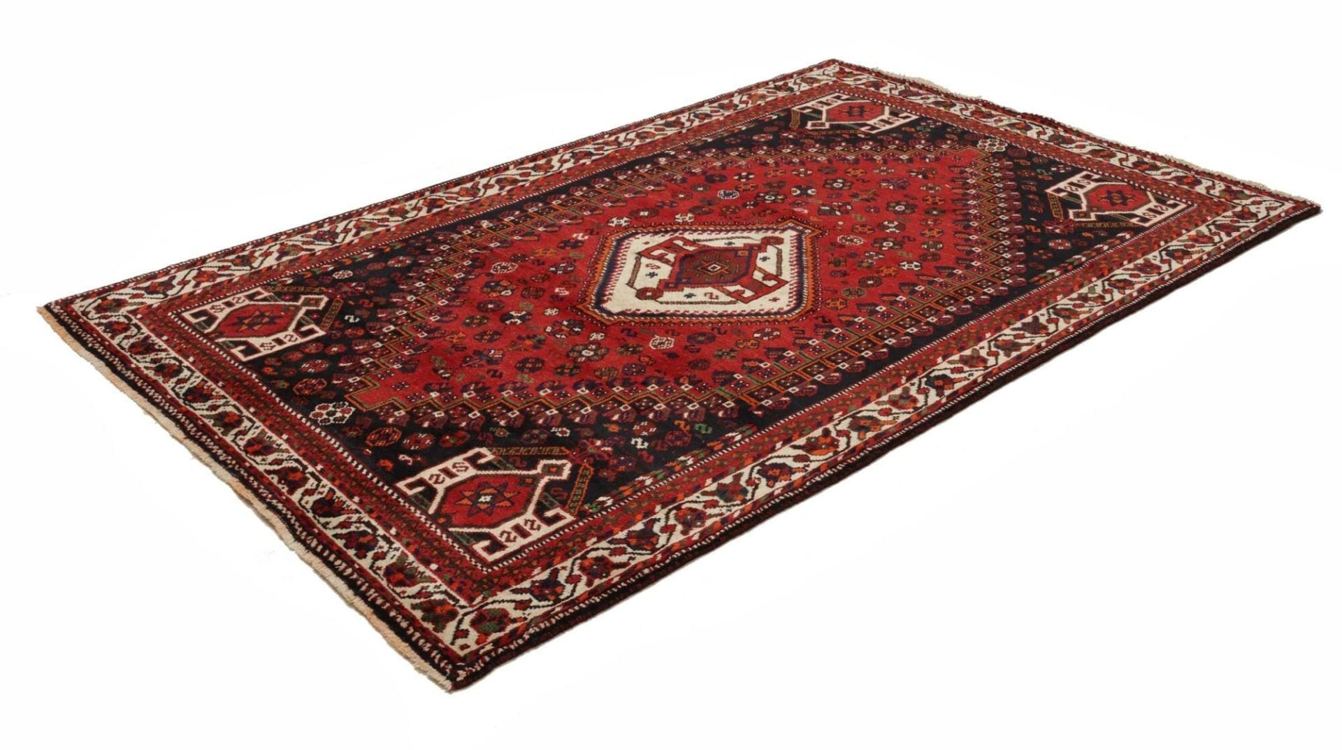 Shiraz Teppich 163 x 250cm, Wolle, geometrische Muster, handgeknüpft