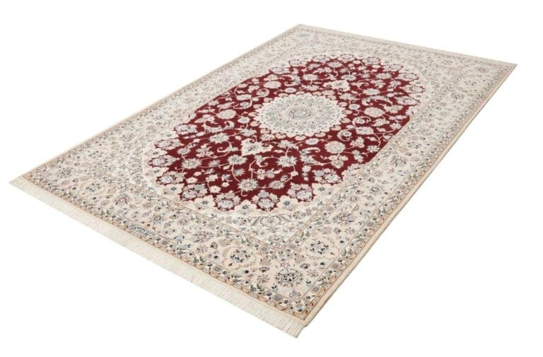 Nain Teppich 163 x 240 cm, florales Design, handgeknüpft, Perserteppich