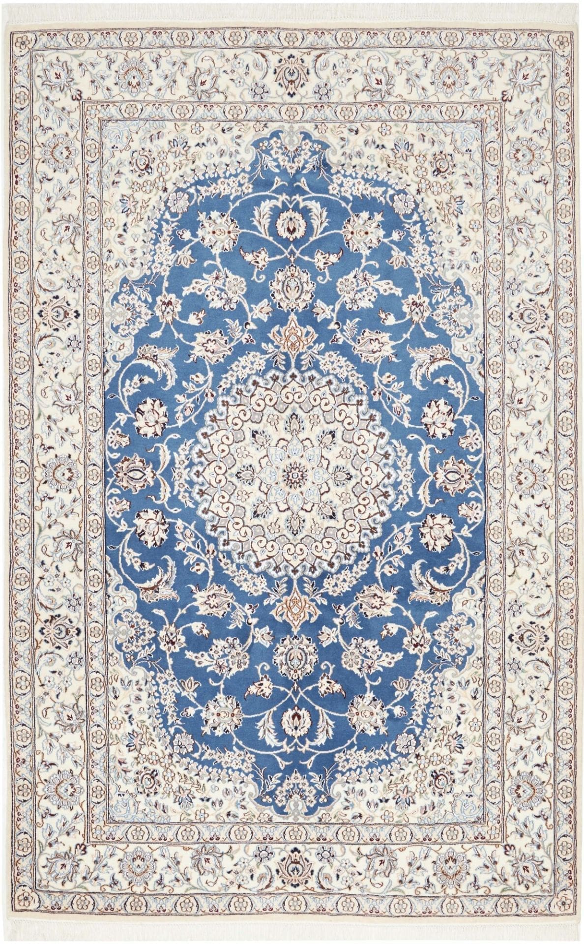 Nain Teppich 158 x 247cm, florales Design, handgeknüpft, Perserteppich