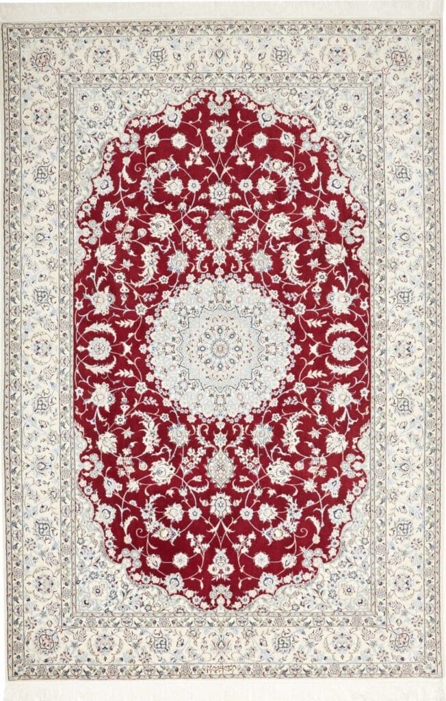 Nain Teppich 153 x 230cm, florales Muster, handgeknüpft, Perserteppich