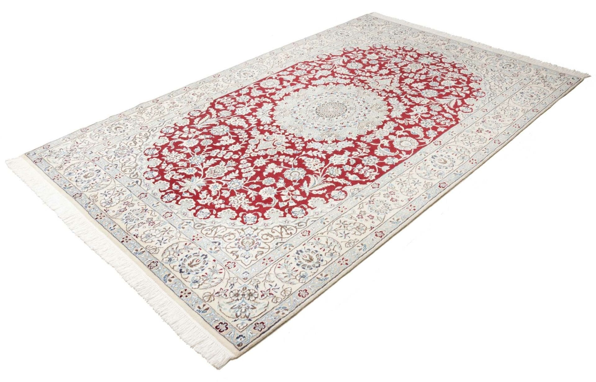 Nain Teppich 160 x 250cm, florales Design, handgeknüpft, Perserteppich