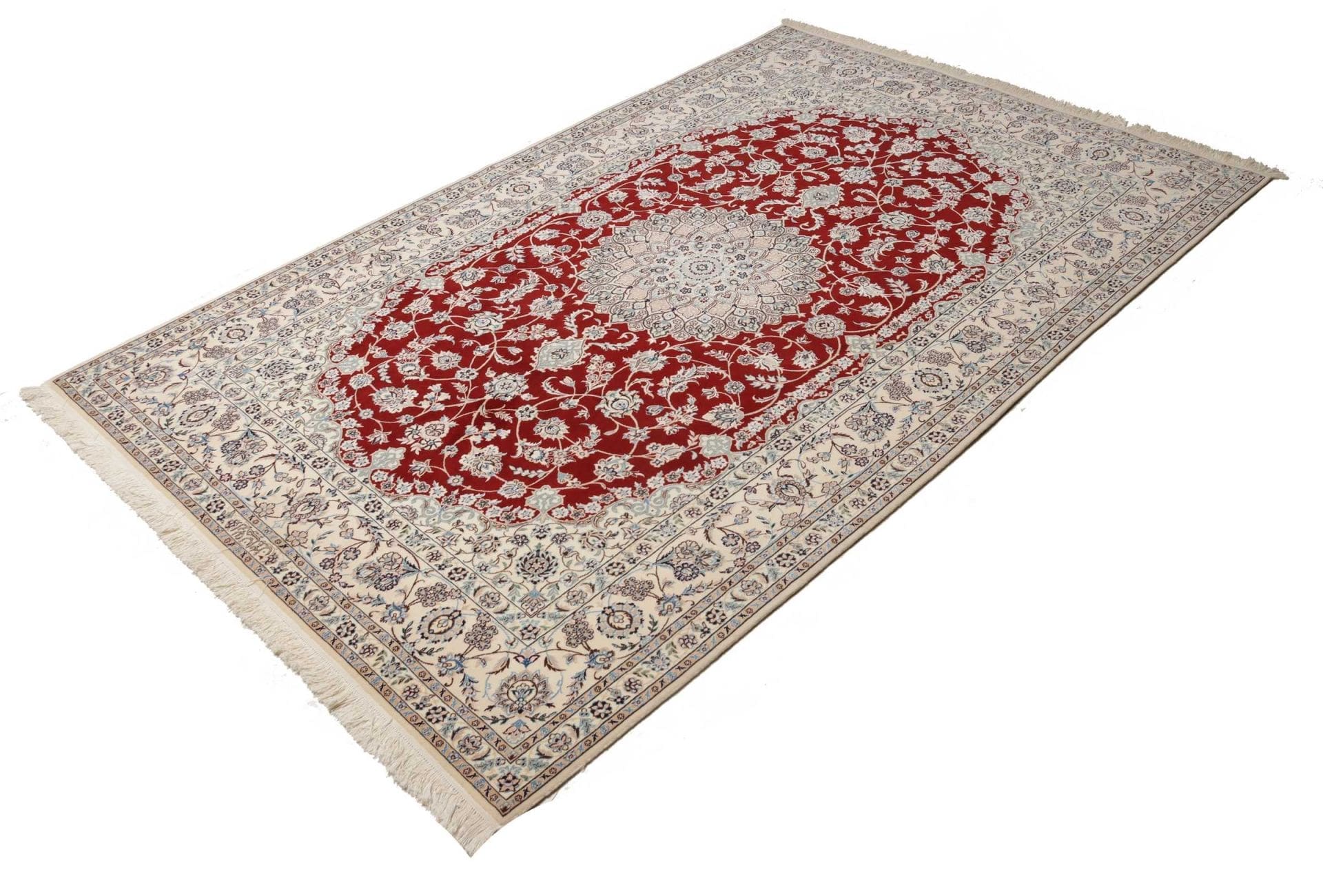 Nain Teppich 155 x 241cm, florales Muster, handgeknüpft, Perserteppich