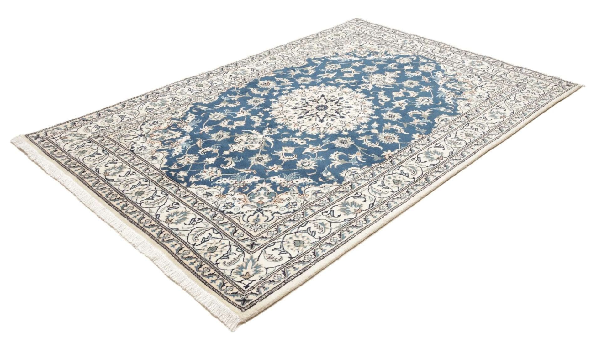 Nain Teppich 166 x 245cm, florales Muster, handgeknüpft, Perserteppich